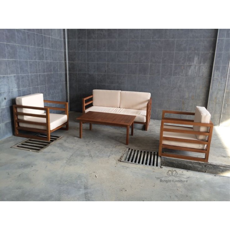 Kursi tamu set bantalan jok sofa kekinian minimalis cafe aestetic modern