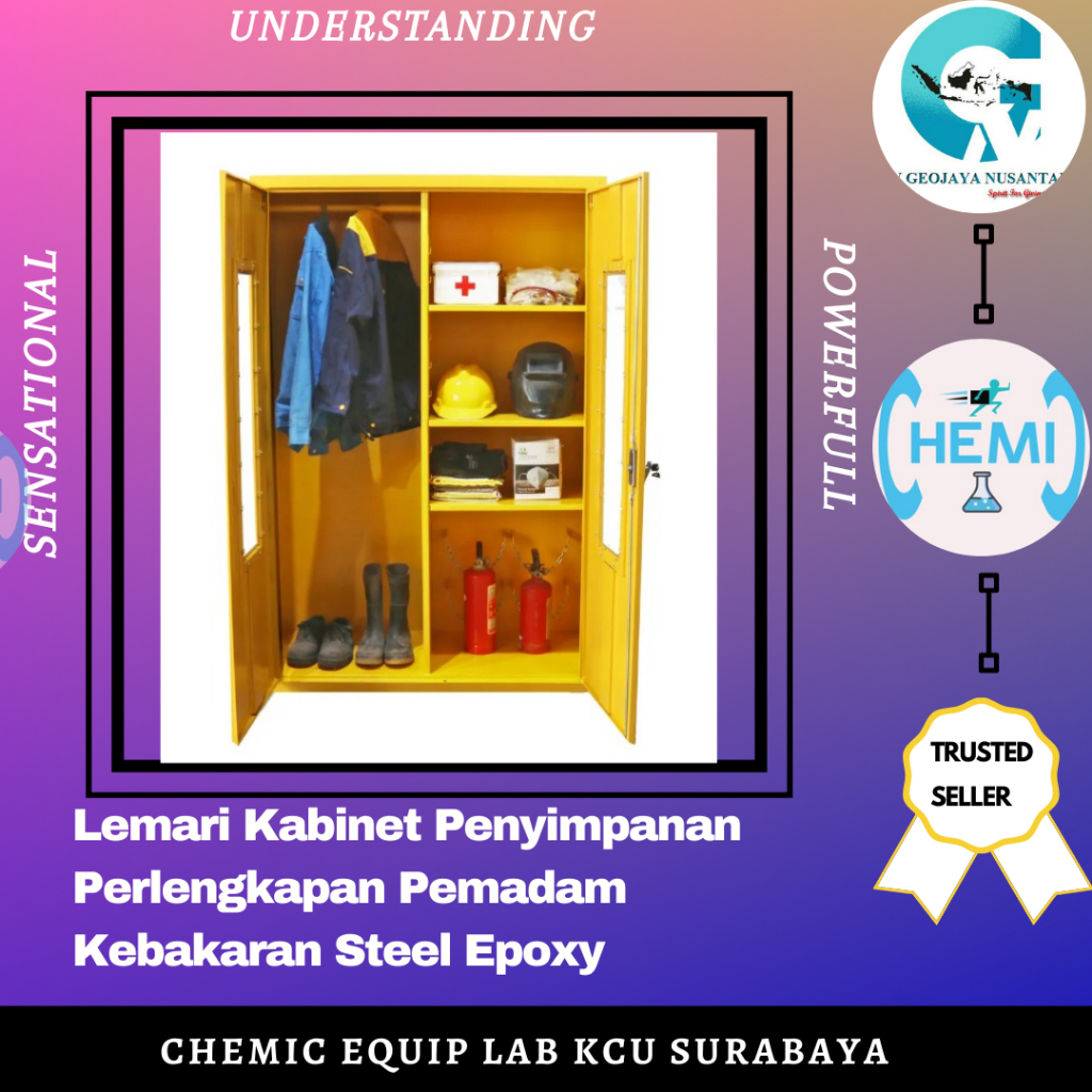 Lemari Kabinet Penyimpanan Perlengkapan Pemadam Kebakaran Steel Epoxy