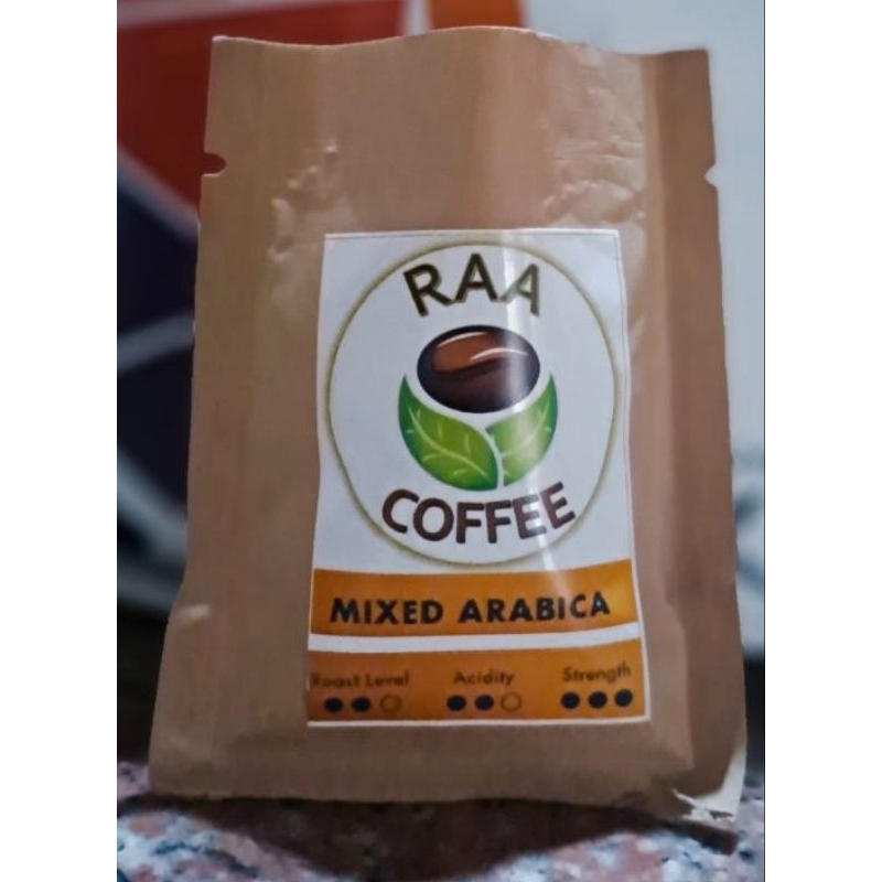 

kopi tubruk arabica 20 gram dengan gula aren (terpisah)