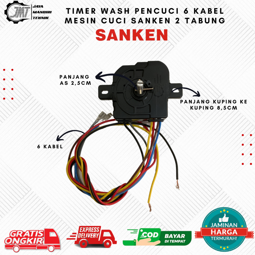 Timer Wash Pencuci 6 Kabel Mesin Cuci SANKEN 2 Tabung