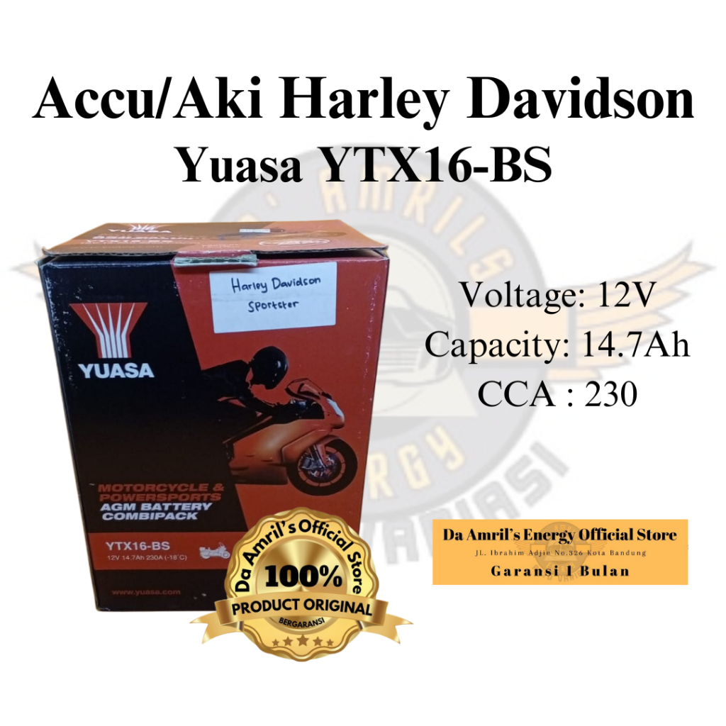 Aki Yuasa Harley Davidson YTX16-BS