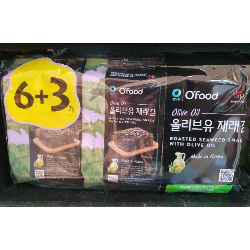 

Daesang Roasted Seaweed snack Laver 9x5gr Ex 29 Juli 2025