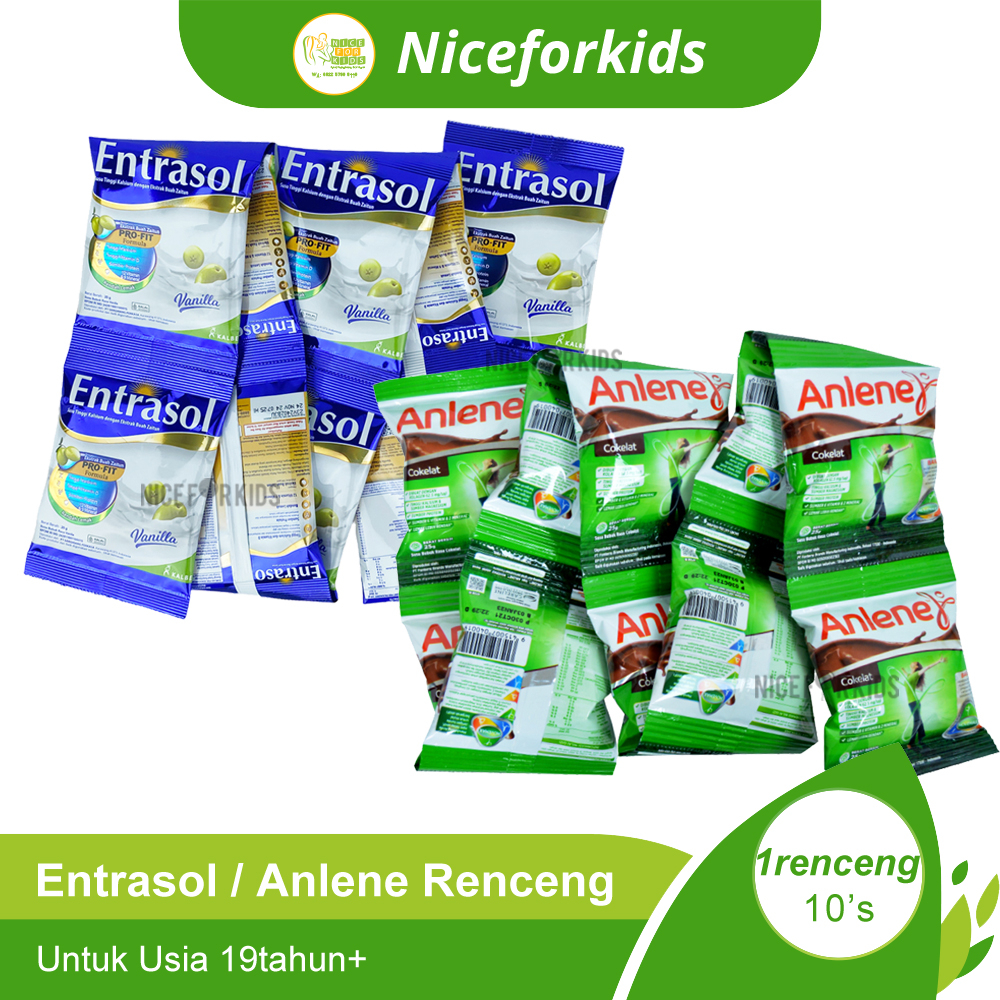 

Entrasol Renceng isi 10 Sachet / Anlene Actifit Renceng Susu Bubuk Tinggi Kalsium / Anlene Gold Renteng / Anchor Protein Plus