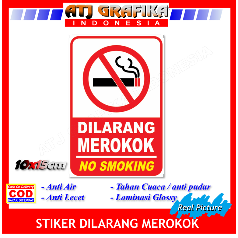 

Stiker label dilarang merokok kotak kesehatan udara sticker anti asap rokok