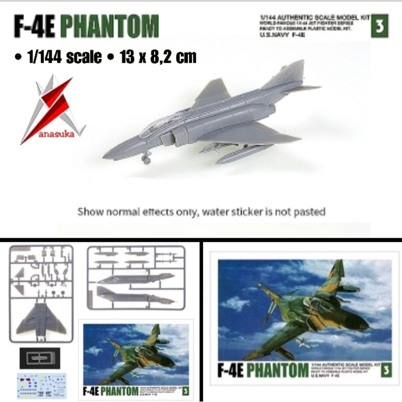 Mainan Pesawat F-4 Phantom Miniatur Rakit Model Kit
