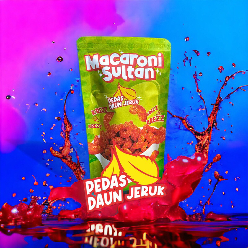 

Kletikan Huhhah - Cemilan Viral Macaroni pedas daun Jeruk (50g)