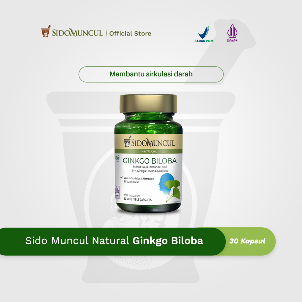 Sidomuncul Herbal Ginkgo Biloba 30 Kapsul - Daya Ingat Konsentrasi