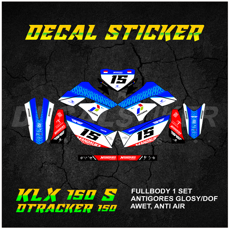 DECAL STIKER KLX DTX 150 (005) DEKAL STICKER KLX S L DTRACKER LAMA OLD FULLBODY 2009 2010 2011 2012 