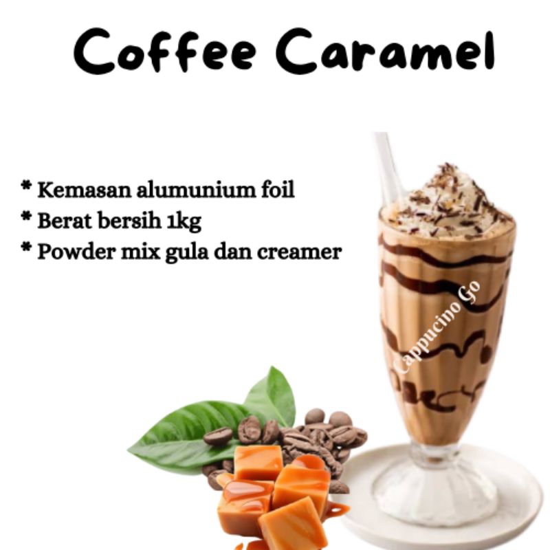 

BUBUK MINUMAN BOBA / SERBUK MINUMAN / POWDER DRINK RASA COFFEE CARAMEL 1KG MIX GULA
