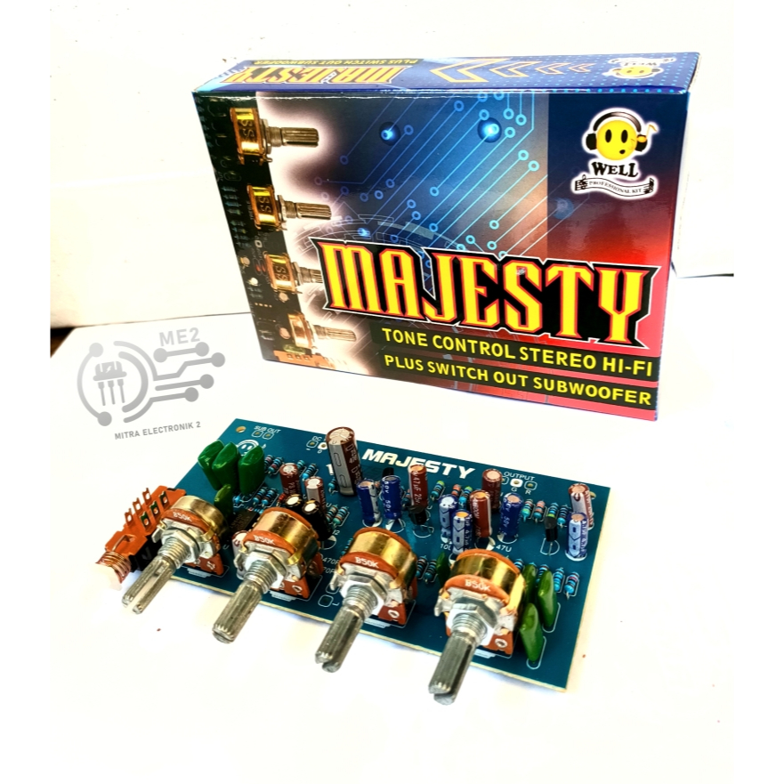 Kit Power Driver Amplifier Tone Atau Tune Control Stereo HIFi Plus Switch Out Subwoofer