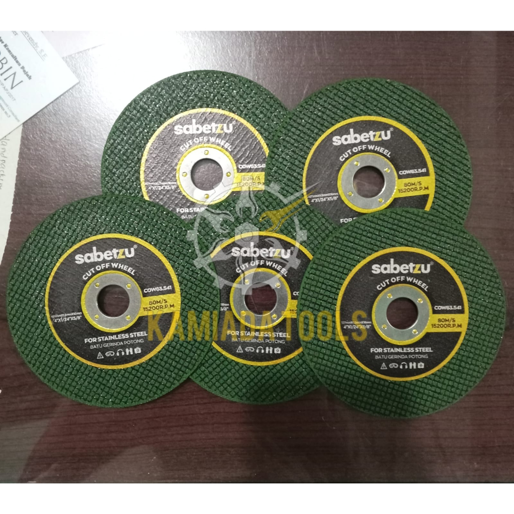 Batu Gerenda Potong Stainless/Mata Potong Stainless 4"/Batu Potong Tipis SABETZU Stainless 4"