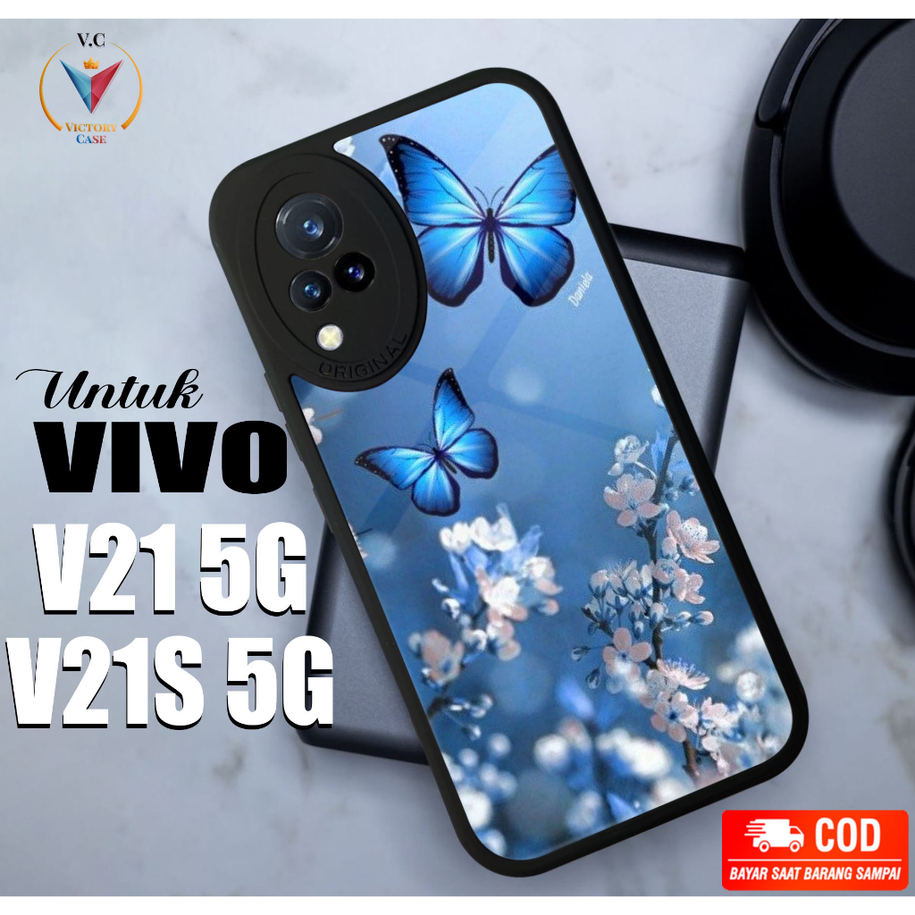 Case Vivo V21 5G V21S 5G Victory Case Motif [ BTRFLY ] Case Hp Glossy Casing Hardcase Softcase Bisa 