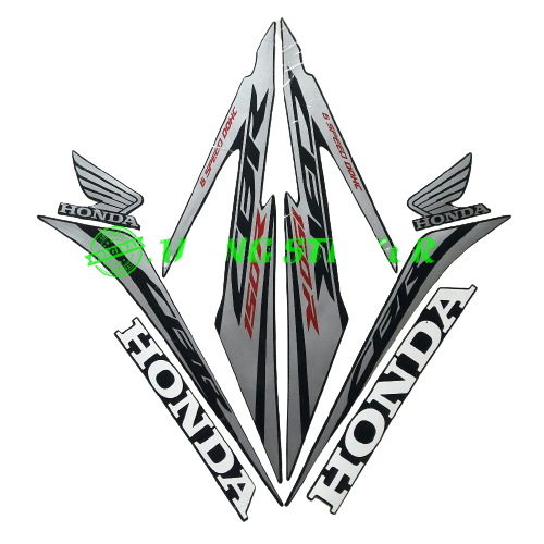 STIKER STRIPING LIS LES BODY MOTOR HONDA CBR 150R TAHUN 2017 WARNA FULL HITAM-ABU 1SET STANDAR