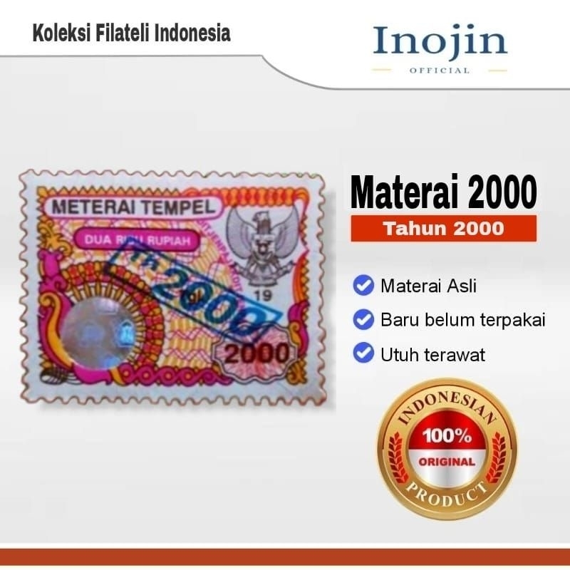 

Materai 2000 Rupiah Tahun 2000 Perangko Matrai Tempel Lama Asli Original