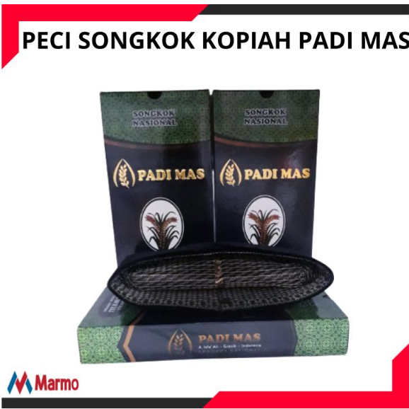 PECI SONGKOK KOPIAH HITAM PADI MAS - Tinggi 9 cm