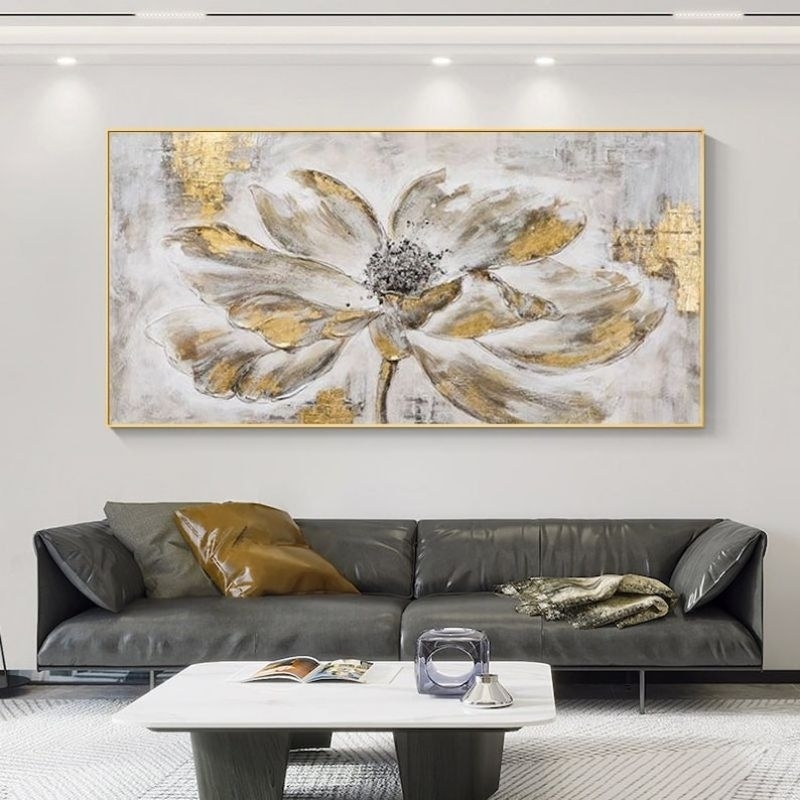 Lukisan bunga pajangan dinding ruang tamu plus bingkai