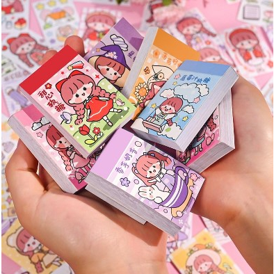 

(24 Lembar) Stiker Buku Momo Kecil Mini / Sticker Note Washi Karakter Manga Anak Kecil TERMURAH