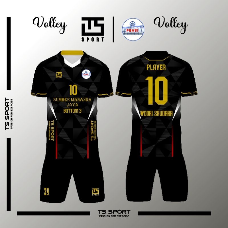 Stelan Kaos Jersey Voly Full Printing Gratis tambah Nama Nomer Logo Sponsor