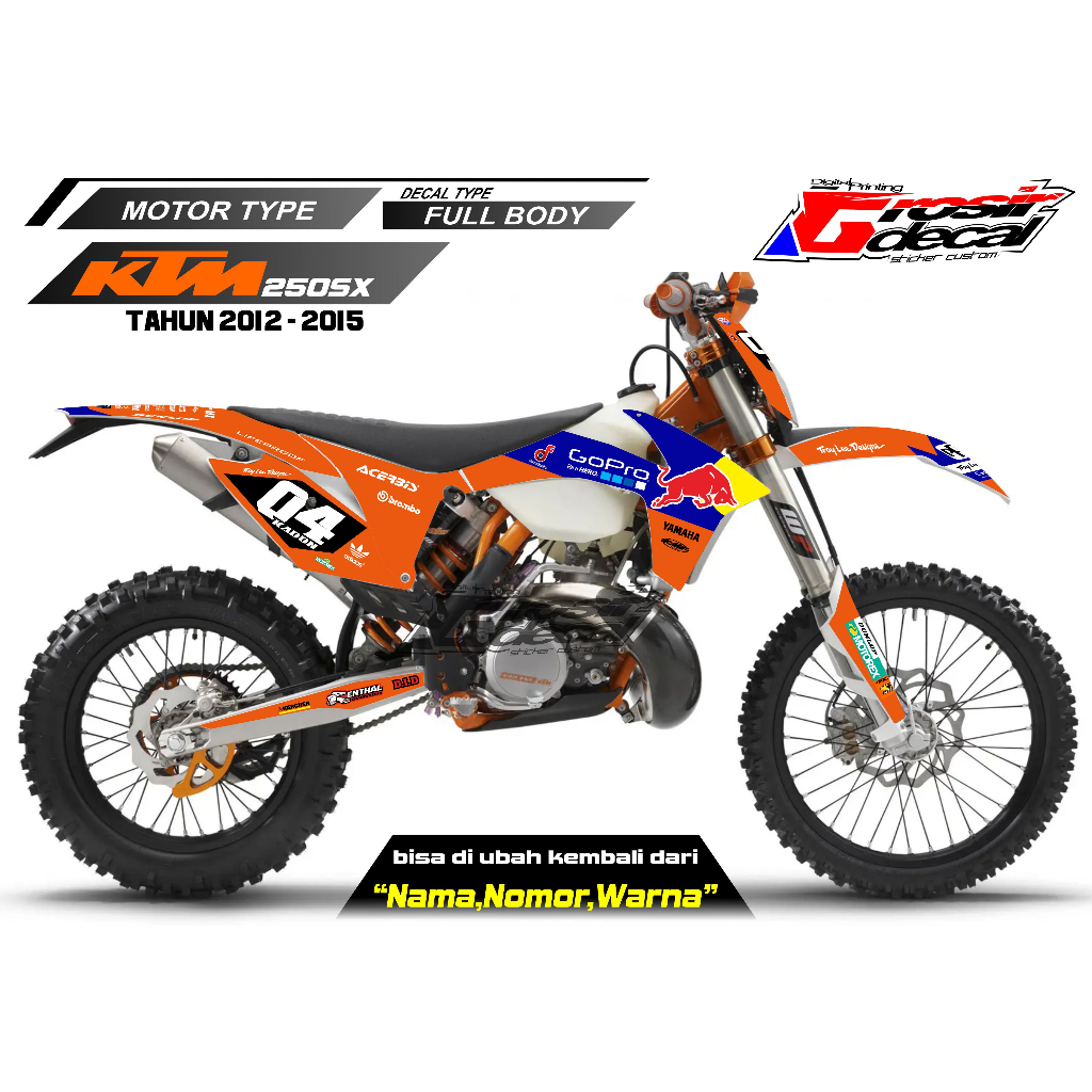 Decal Stiker KTM 250 Lama Redbull fullbody Dekal stiker KTM 250 Lama 2012 full body