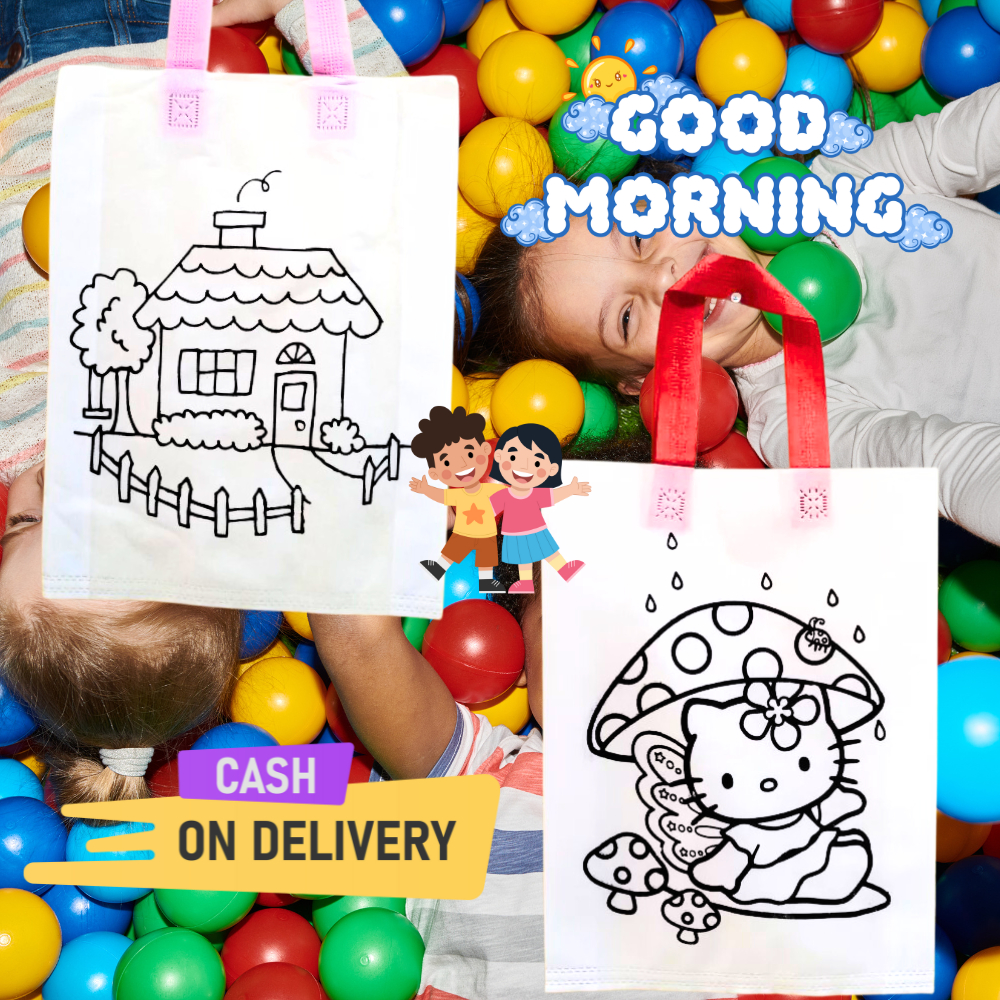 Tas Spunbon Mewarnai / Tas Mewarnai Spunbond Goodie bag untuk kreativitas anak