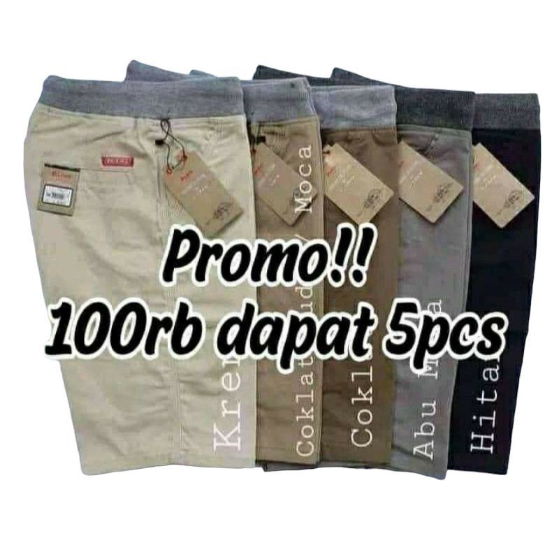 PROMO CELANA CHINOS PENDEK 100 RB DAPAT 5 PCS /CELANA CHINOS/CELANA PENDEK PRIA