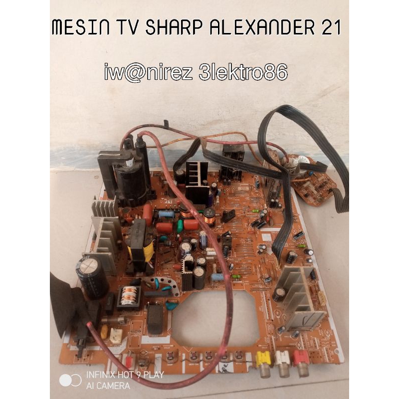 mesin tv sharp alexander slim 21in tipe 6229 non ew 100 persen normal tinggal pasang saja