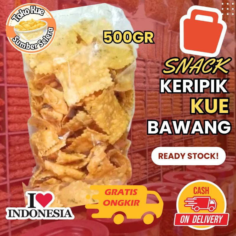 

Keripik Bawang Spesial 500gr Kripik Bawang Gurih Renyah Cemilan Snack Kiloan