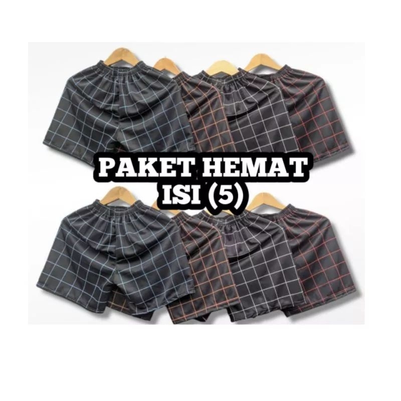 CELANA BOXSER PRIA MODEL TARTAN KOTAK 50 RIBU DAPAT 5 PCS/CELANA KOLOR MURAH/PAKET CELANA KOLOR 50 R