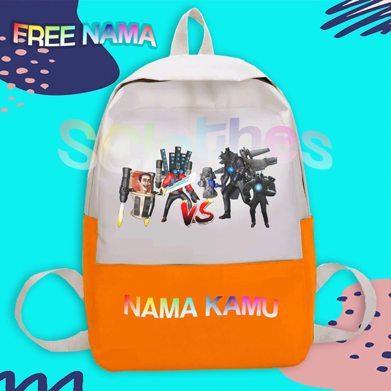 Tas Skibidi Toilet Titan speakerman vs upgraded Titan cameraman Tas Ransel Anak Sekolah