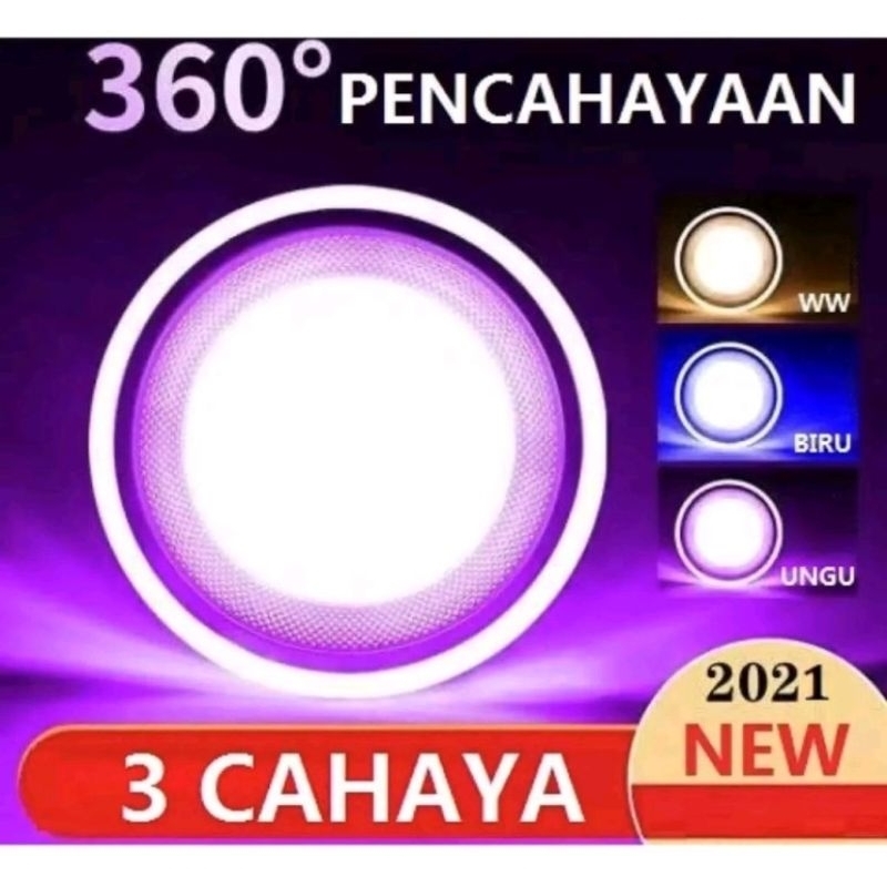 Lampu Led 3 Warna Downlight Tempel Plafon
