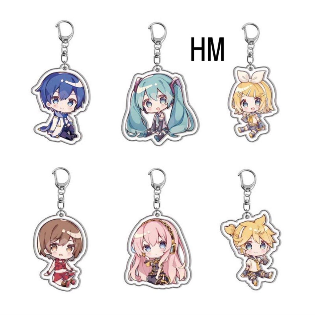 Vocaloid Keychain Gantungan Kunci Acrylic Akrilik Anime Manga Figure Hatsune Miku Kagamine Len Rin M