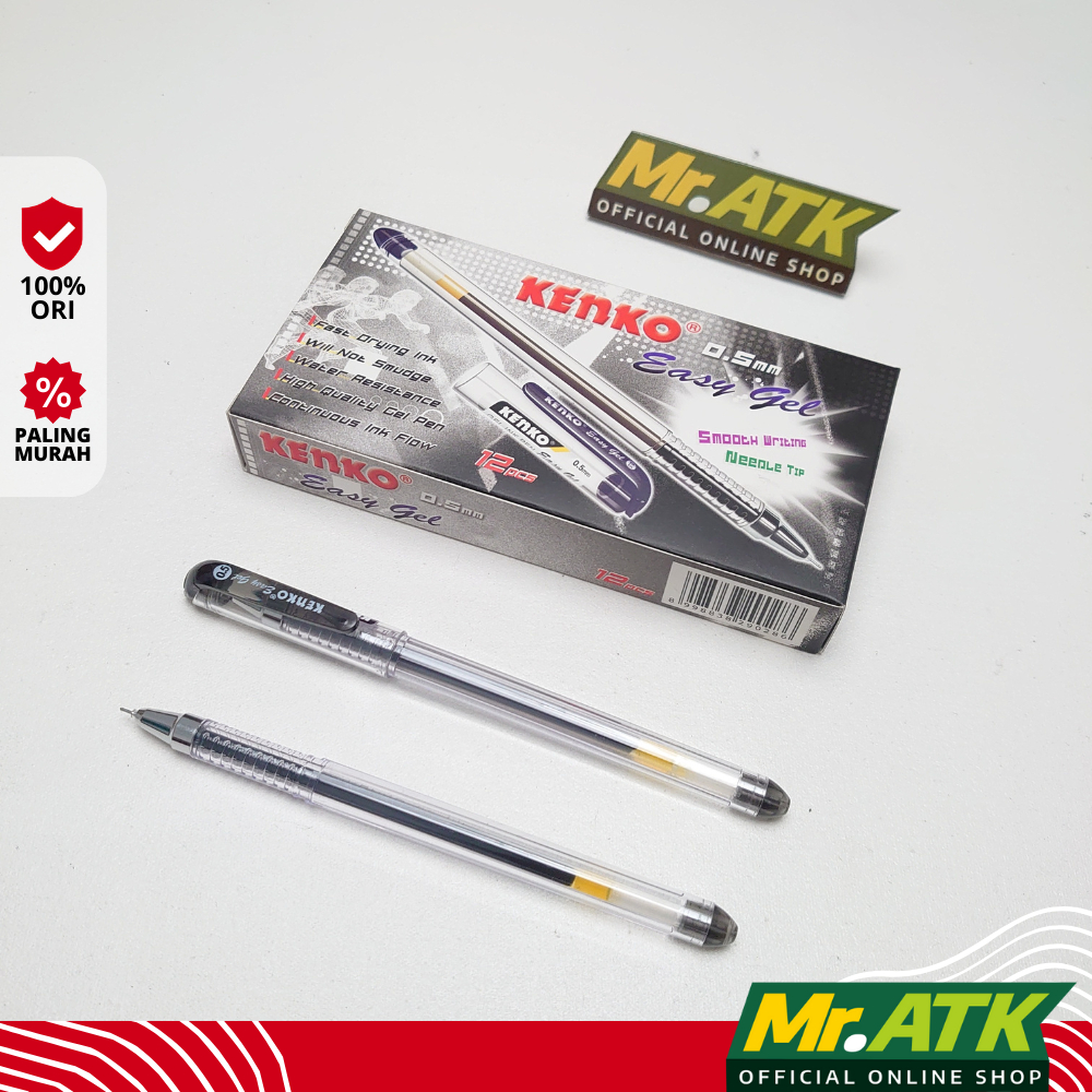 

PULPEN KENKO 0.5 MM EASY GEL WARNA HITAM ANTI AIR - BALLPOINT PEN PENA BOLPOIN SATUAN / 1 PCS