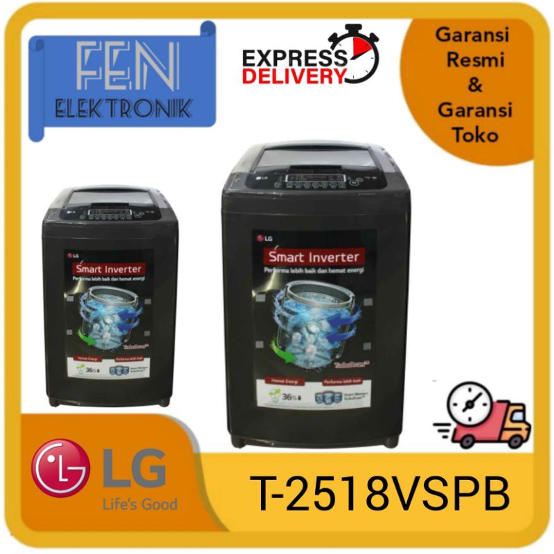 Mesin Cuci LG T2518VSPB 18kg Top Loading Smart Inverter