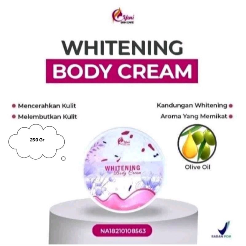 Yoniskincare Body Bleaching Whitening Cream 250 Gr Ori & BPOM