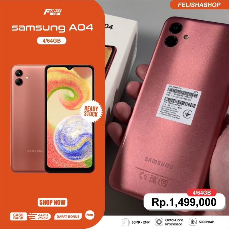 HP SAMSUNG A04 RAM 4/64 GARANSI RESMI