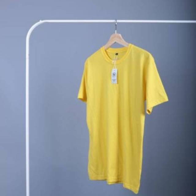 Kaos Polos Atasan Pria Wanita Oblong Pendek PE Soft || Baju Polos Pria Termurah-KUNING XL