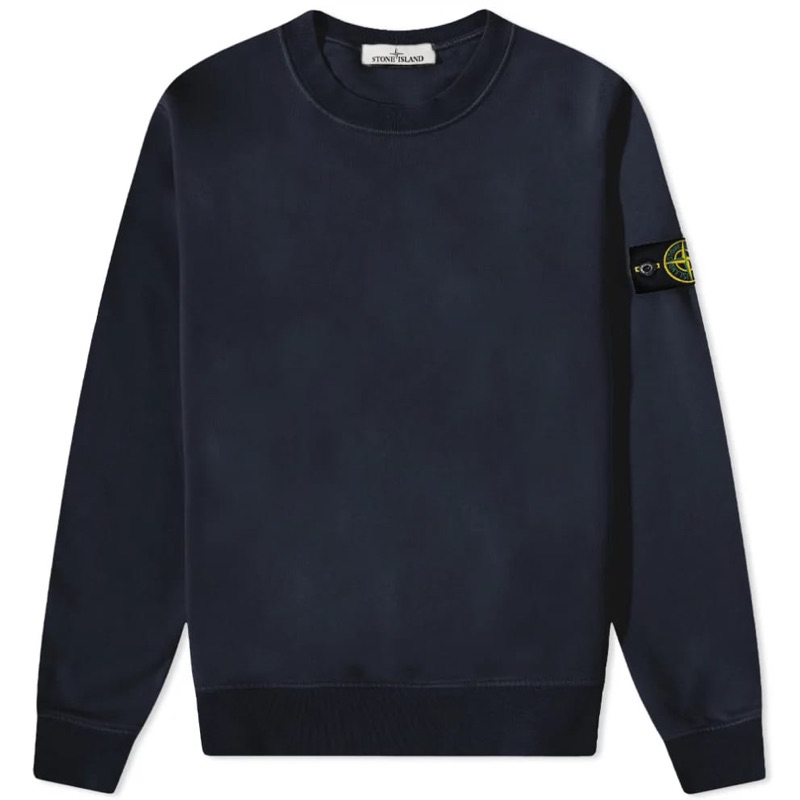 Stone Island Garment Dyed Crewneck Sweatshirt In Navy
