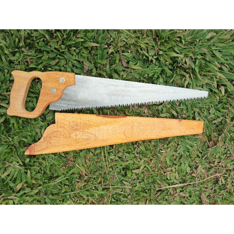 TERBARU Gergaji Kayu Super Tajam Baja 45cm Sarung Kayu