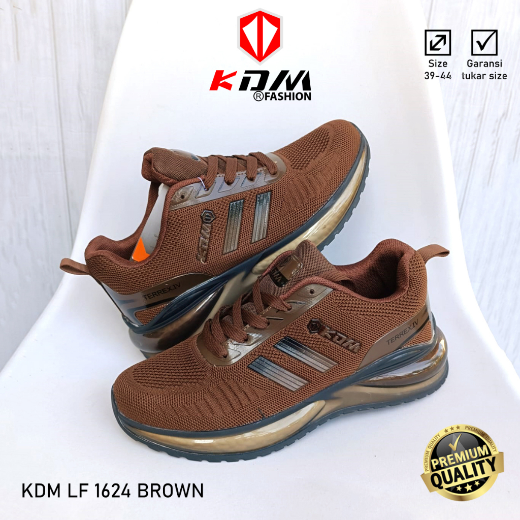 Sepatu Olahraga Lari Sepatu Running Sepatu Pria & Wanita Premium Import KDM LF 1624 Brown