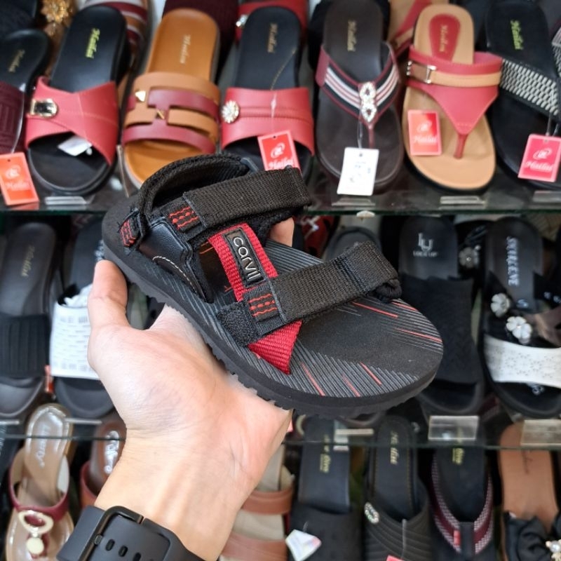 SANDAL GUNUNG CARVIL KINGSTONE BLACK RED 28-32