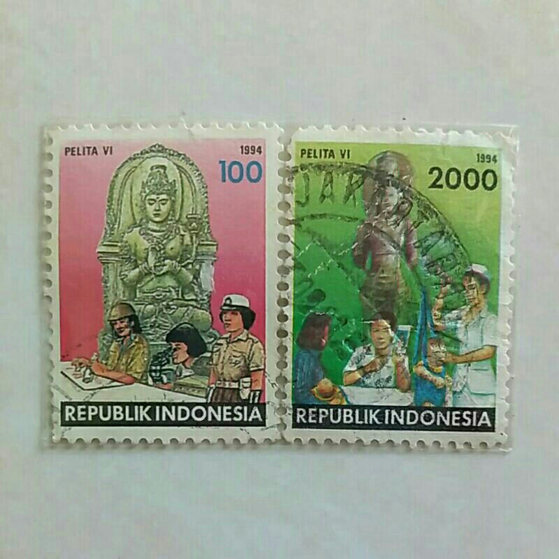 

(AB) Perangko Indonesia 1994 Pelita VI Set 2pcs Used