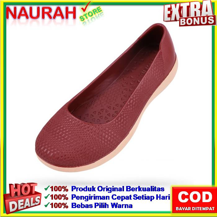 Ay00 Sepatu Flatshoes Wanita Yumeida LD 9098 Slip On Wanita Karet Jelly Empuk Nyaman Awet