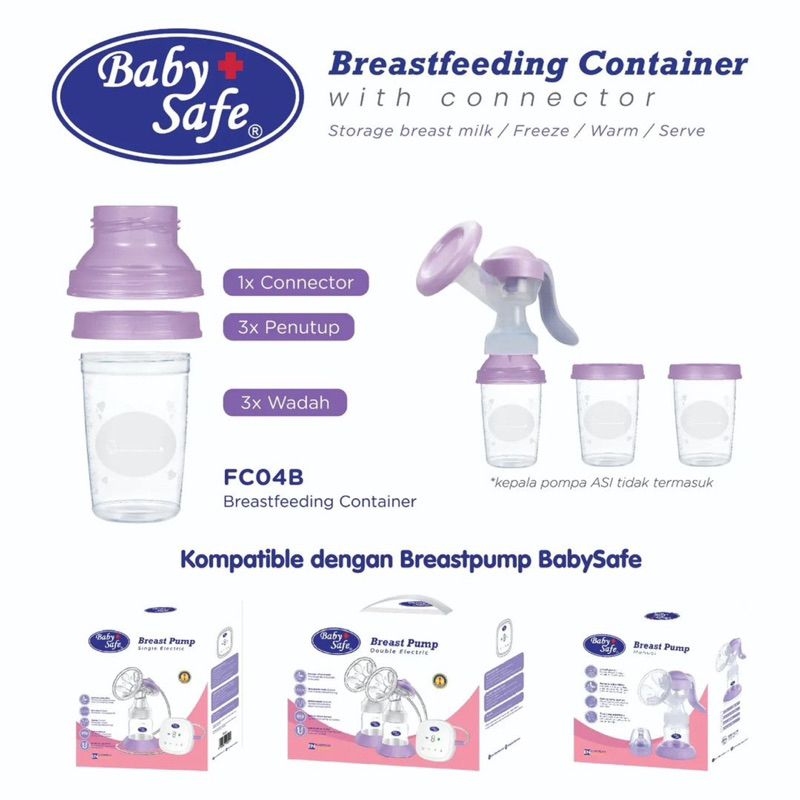 BABY SAFE FC04B BREASTFEEDING CONTAINER - wadah penyimpan asi