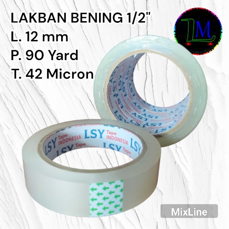 

Lakban Bening 1/2 inch || Isolasi Selotip 12mm x 90yard