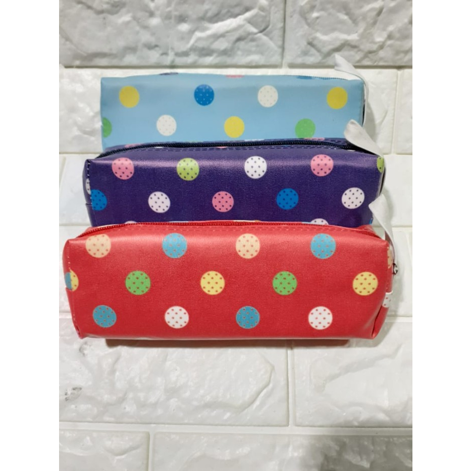 

❤️H2O❤️ TEMPAT KOTAK PENSIL POLKADOT/TEMPAT PENSIL MOTIF LUCU GEOMETRY