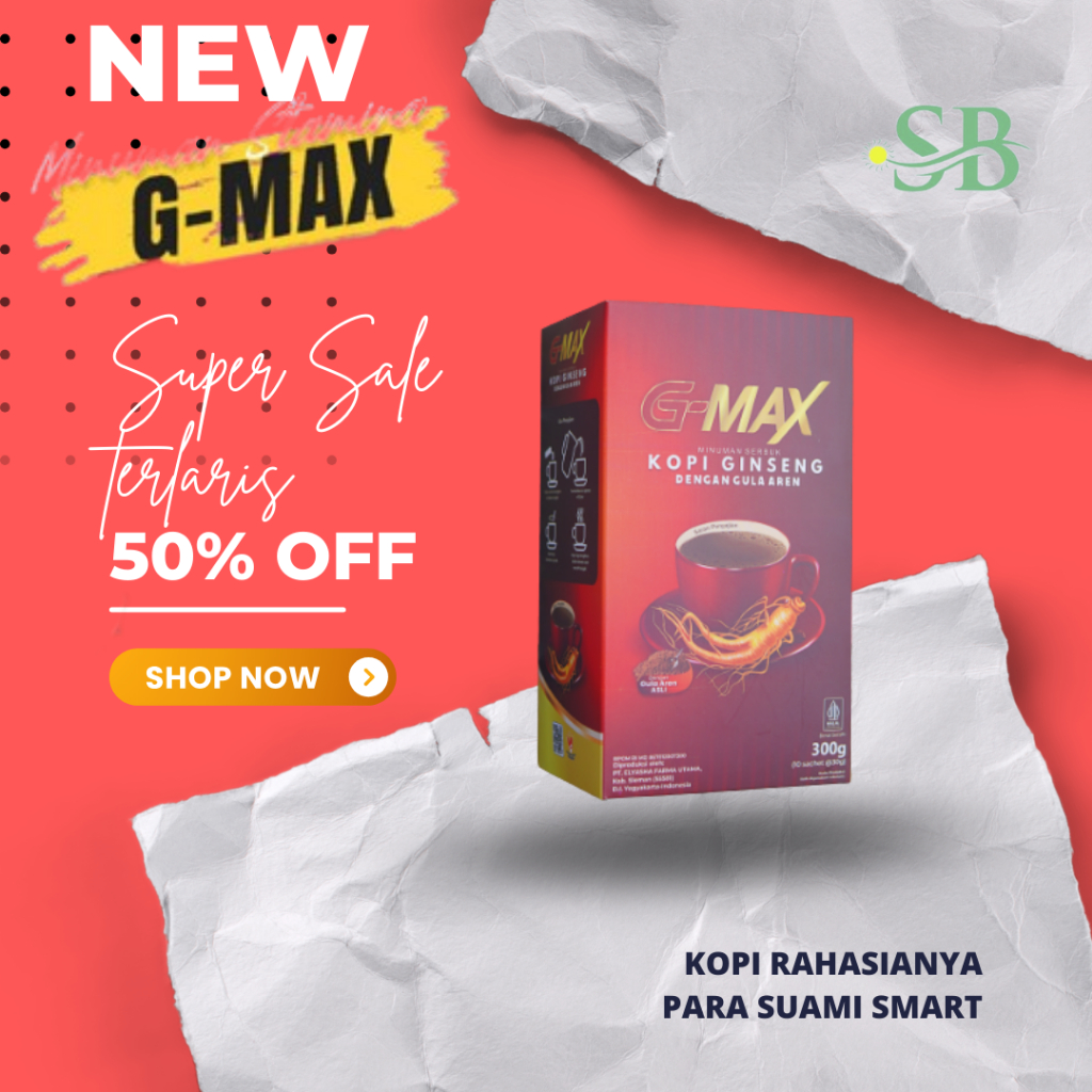 

Kopi Terbaik Stamina Pria-G-MAX Original/Kopi Gingseng kopi BPOM isi 10 sashet