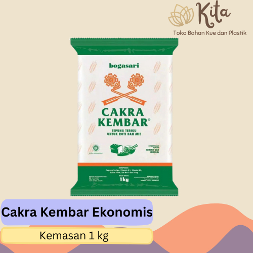 

Bogasari Cakra Kembar Bening 1 kg Tepung Terigu Protein Tinggi