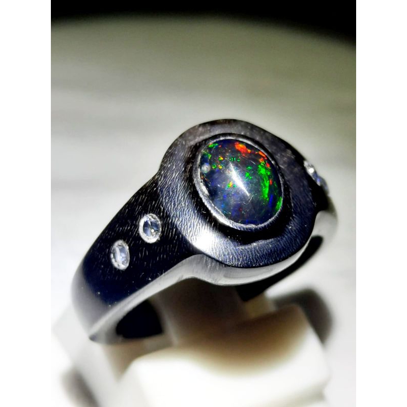 Cincin Kalimaya Wanita Elegan Tanduk Kerbau Hitam