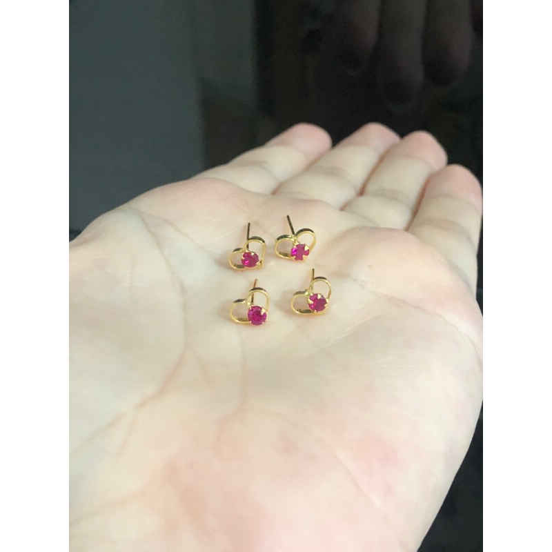 Anting tusuk / subang giwang love mata 375