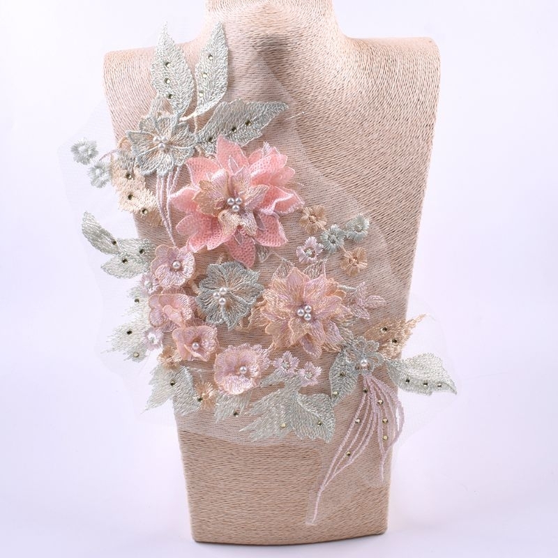 lace bordir bunga 3d import